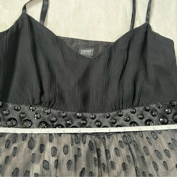 NWTEsprit  Women Black Silk Mini Cocktail Dress Size US 6 - Picture 10 of 12